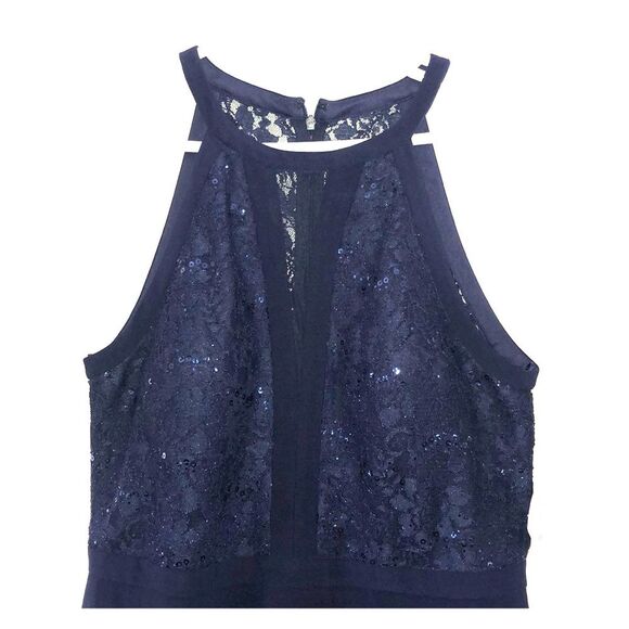 David’s Bridal Glitter Lace Halter Knee Length 16 - Picture 3 of 5